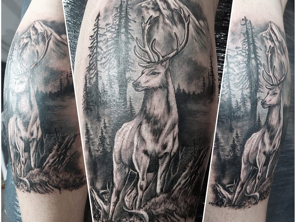 Realistické tetovanie, ornamenty... 6 deer tattoo